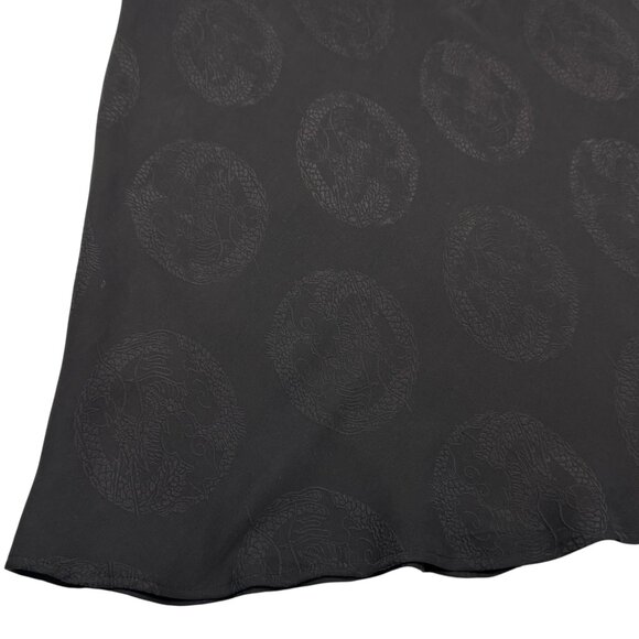 Citron Santa Monica Silk Midi Skirt Sz.XL Black Whimsigoth Boho Feminine Flowy - Picture 5 of 9